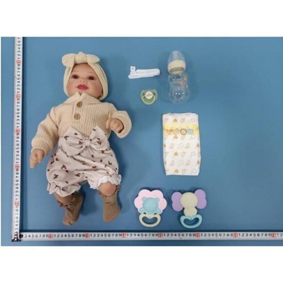 🆕17inch Soft Cloth Body Newborn Baby Poseable Limbs with Complete Accessories - Picture 9 of 9
